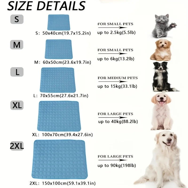 Tapis Rafraîchissant pour Chien & Chat — Tapis de Refroidissement Été, Lavable