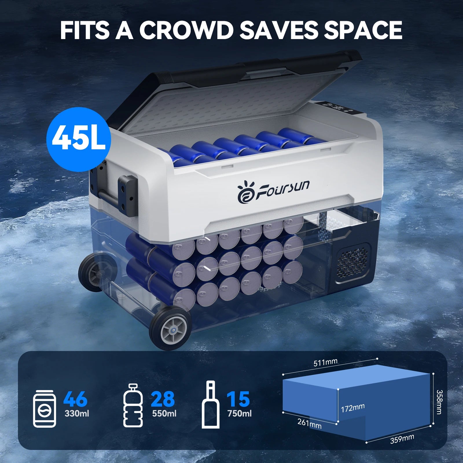 Glacière Électrique Portable Double Zone 35L / 45L / 55L – Refroidissement jusqu'à -20°C
