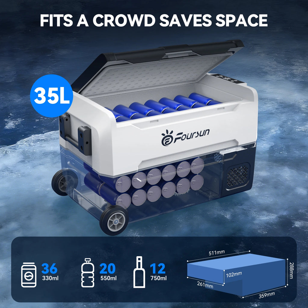 Glacière Électrique Portable Double Zone 35L / 45L / 55L – Refroidissement jusqu'à -20°C