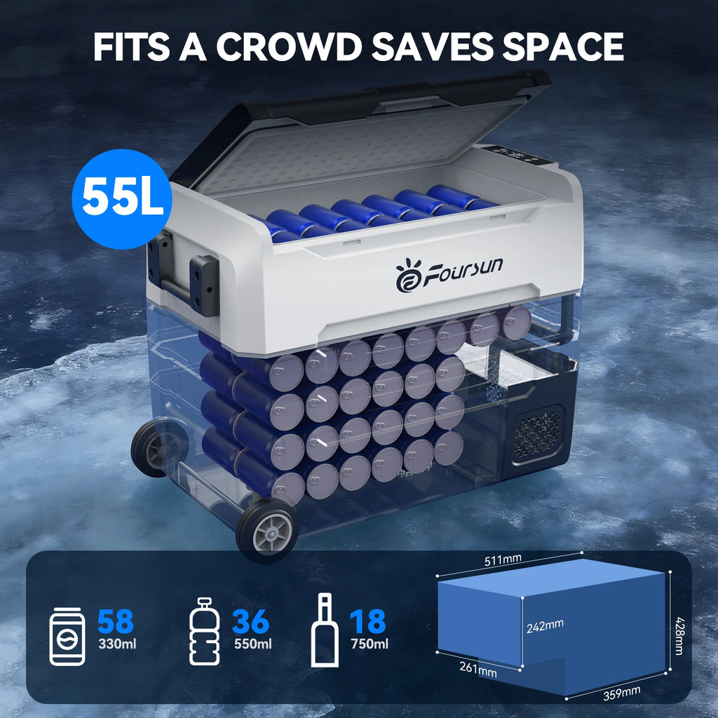 Glacière Électrique Portable Double Zone 35L / 45L / 55L – Refroidissement jusqu'à -20°C