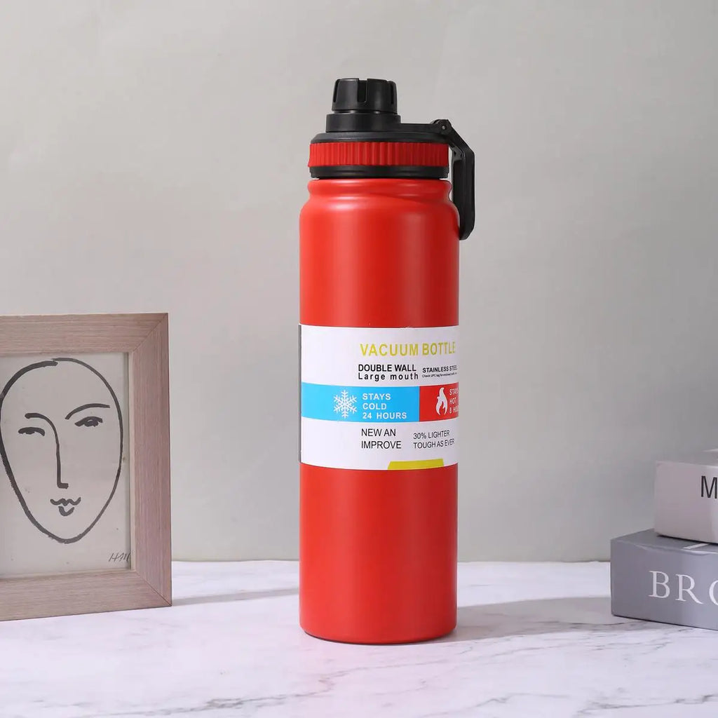 Bouteille Isotherme Sport en Inox — Garde Chaud & Froid 12h, 600/800/1000ml