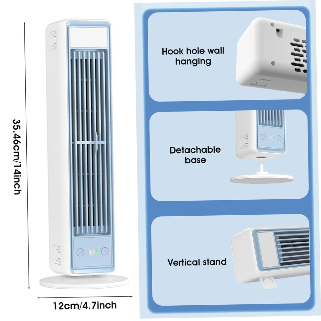 Ventilateur Tour Multi-Directionnel Silencieux – Refroidisseur d'Air Portable Sans Pales