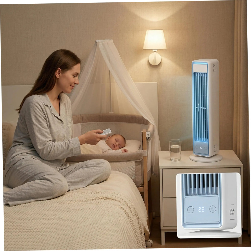 Ventilateur Tour Multi-Directionnel Silencieux – Refroidisseur d'Air Portable Sans Pales