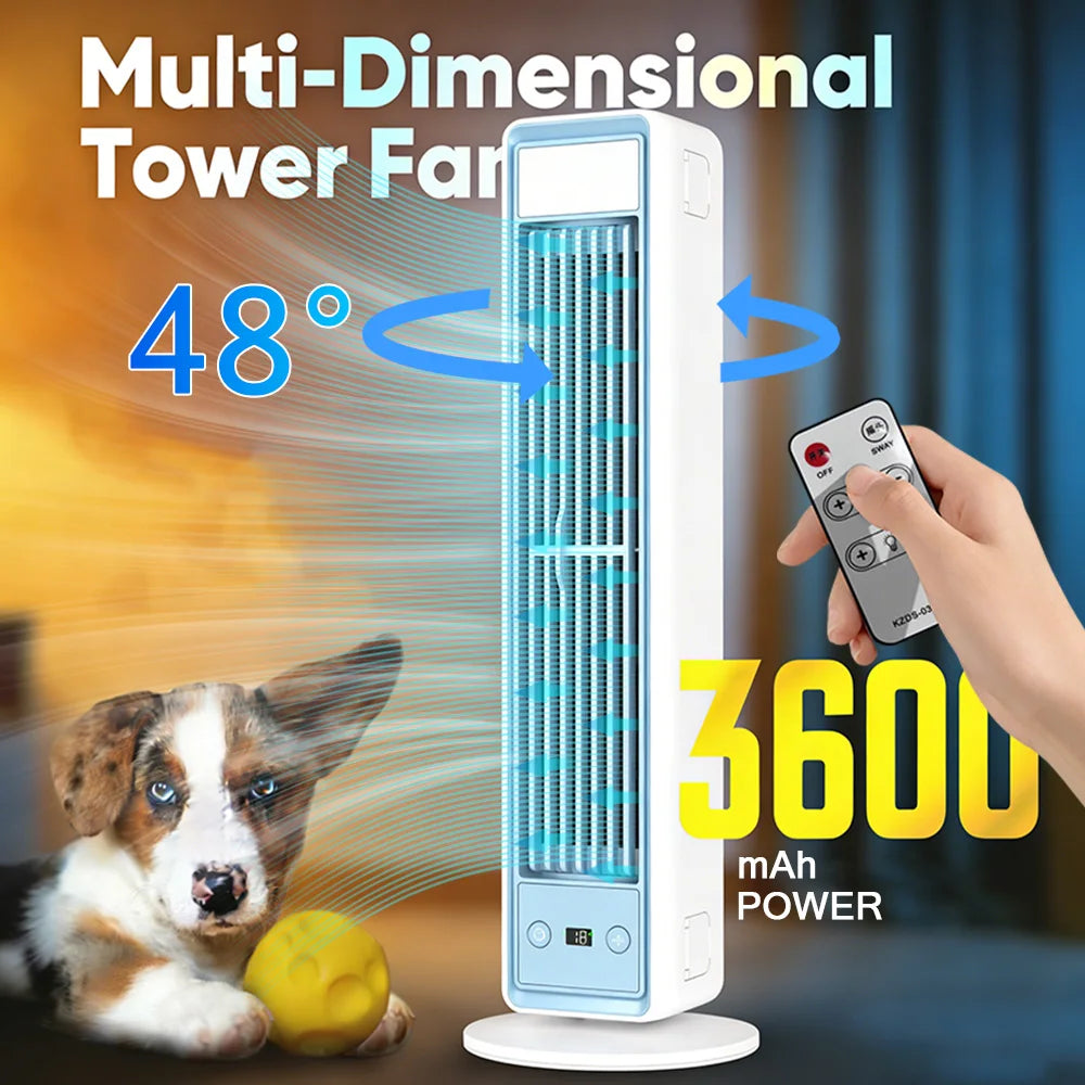 Ventilateur Tour Multi-Directionnel Silencieux – Refroidisseur d'Air Portable Sans Pales