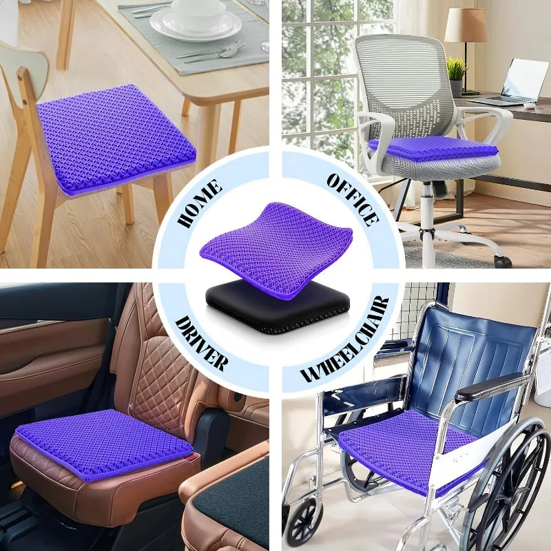 Coussin Gel Alvéolé Rafraîchissant — Ergonomique, Anti-Chaleur, Bureau & Voiture