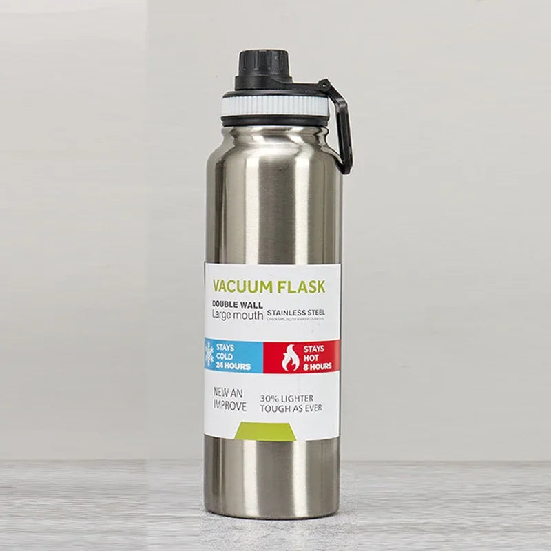 Bouteille Isotherme Sport en Inox — Garde Chaud & Froid 12h, 600/800/1000ml
