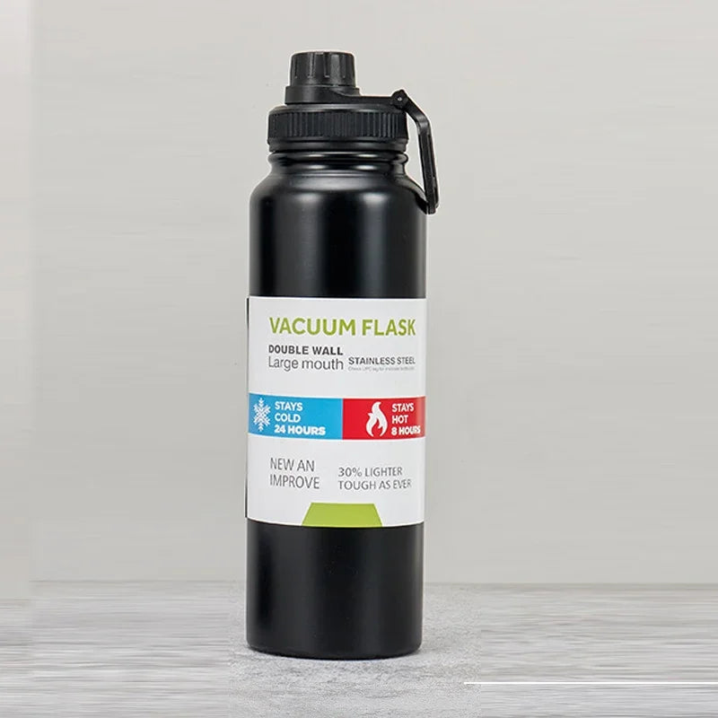 Bouteille Isotherme Sport en Inox — Garde Chaud & Froid 12h, 600/800/1000ml