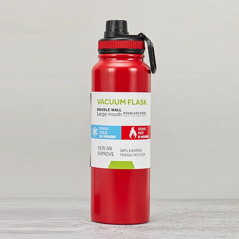 Bouteille Isotherme Sport en Inox — Garde Chaud & Froid 12h, 600/800/1000ml