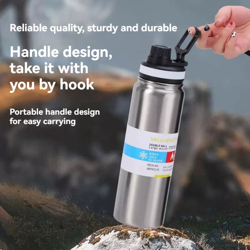 Bouteille Isotherme Sport en Inox — Garde Chaud & Froid 12h, 600/800/1000ml