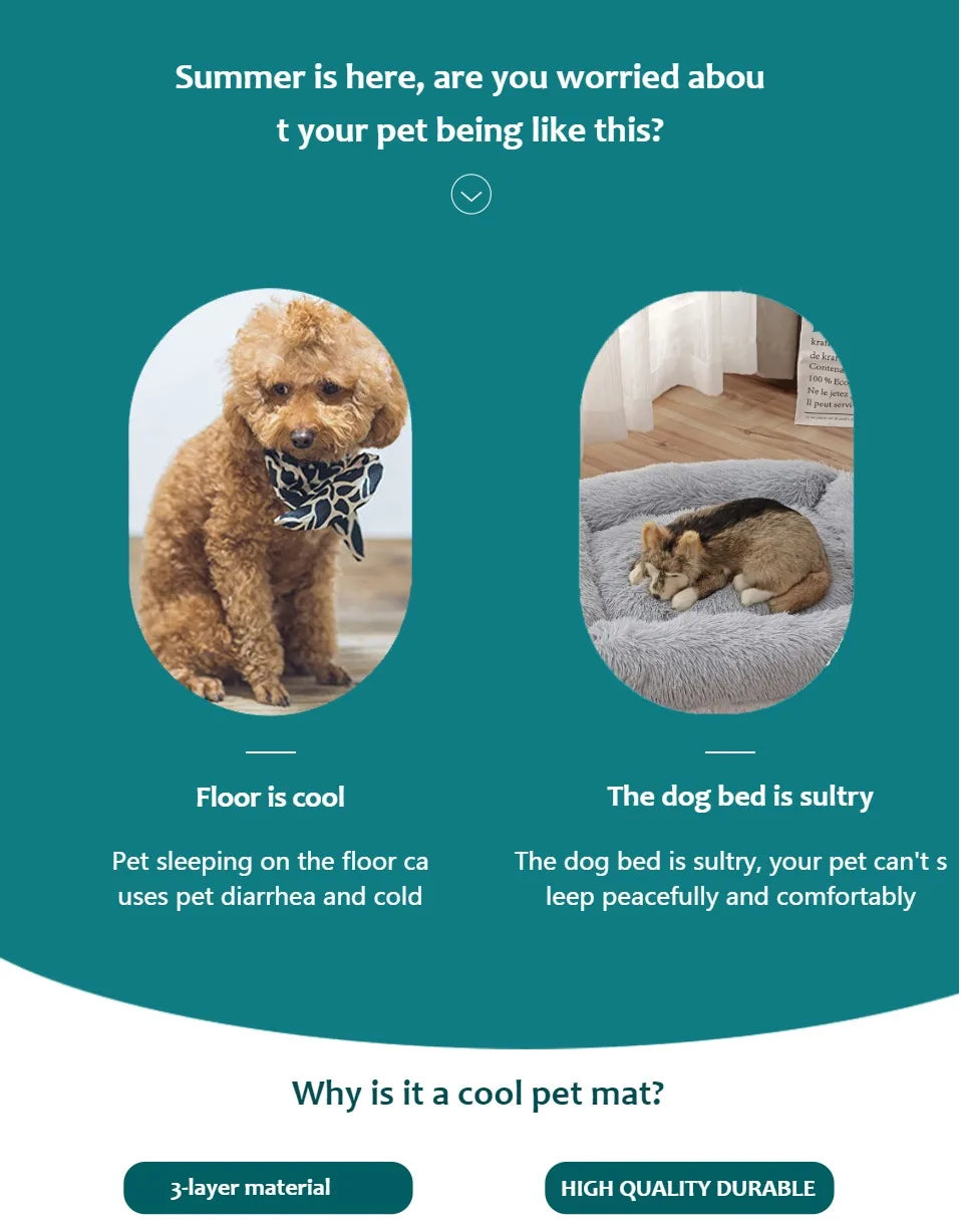 Tapis Rafraîchissant pour Chien & Chat — Tapis de Refroidissement Été, Lavable