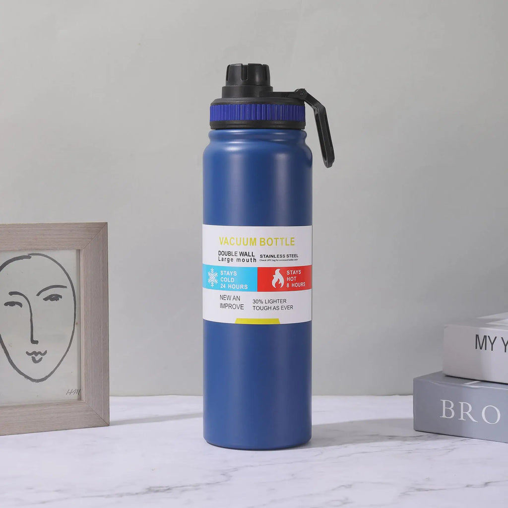 Bouteille Isotherme Sport en Inox — Garde Chaud & Froid 12h, 600/800/1000ml