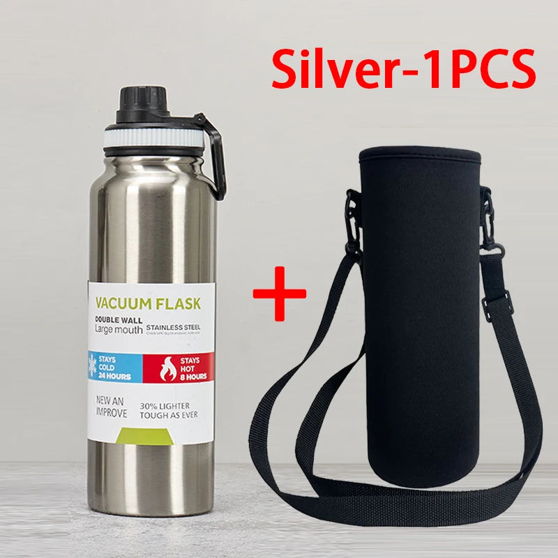 Bouteille Isotherme Sport en Inox — Garde Chaud & Froid 12h, 600/800/1000ml