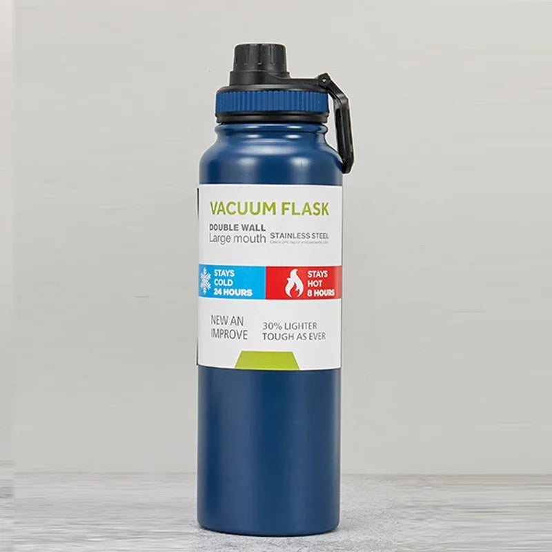 Bouteille Isotherme Sport en Inox — Garde Chaud & Froid 12h, 600/800/1000ml