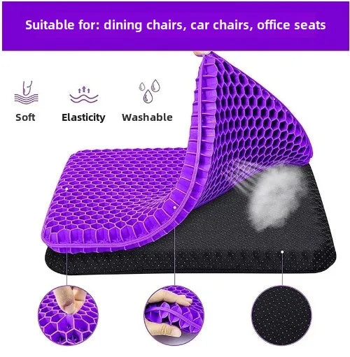 Coussin Gel Alvéolé Rafraîchissant — Ergonomique, Anti-Chaleur, Bureau & Voiture